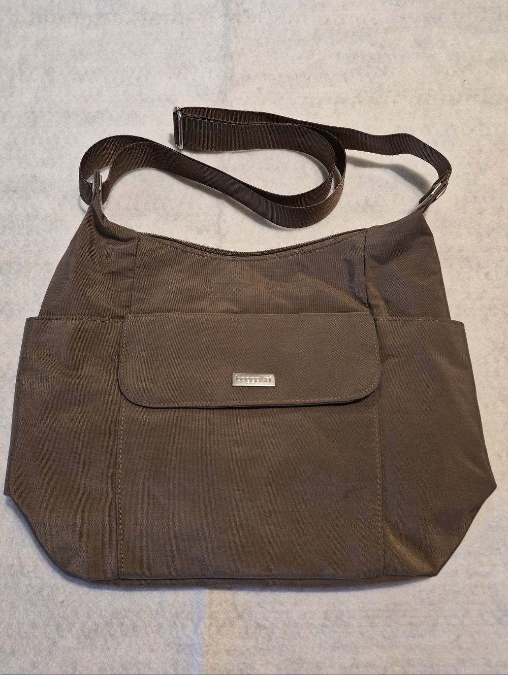 Baggallini Taupe Crossbody Bag with Front Flap NWT